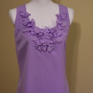 White House Black Market sleeveless flutter top